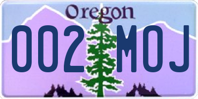 OR license plate 002MOJ