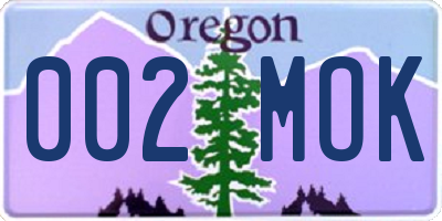 OR license plate 002MOK