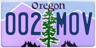OR license plate 002MOV
