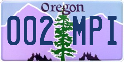 OR license plate 002MPI