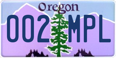 OR license plate 002MPL