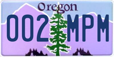 OR license plate 002MPM