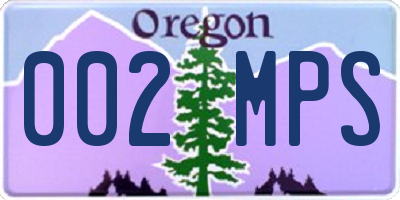 OR license plate 002MPS