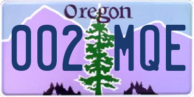 OR license plate 002MQE