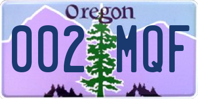 OR license plate 002MQF