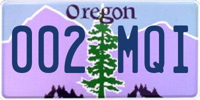 OR license plate 002MQI
