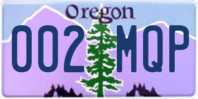 OR license plate 002MQP