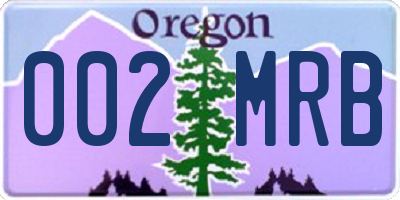 OR license plate 002MRB