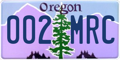 OR license plate 002MRC