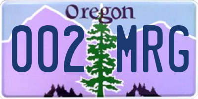 OR license plate 002MRG