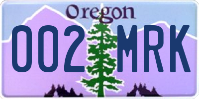 OR license plate 002MRK