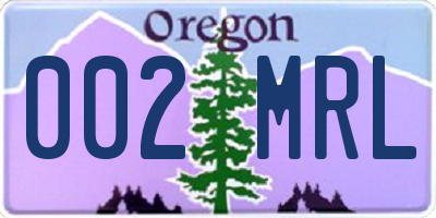 OR license plate 002MRL