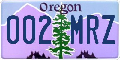 OR license plate 002MRZ