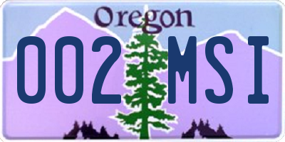 OR license plate 002MSI