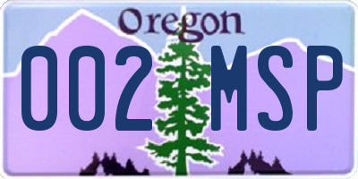 OR license plate 002MSP