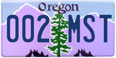 OR license plate 002MST