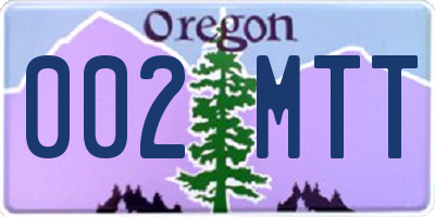 OR license plate 002MTT