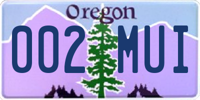 OR license plate 002MUI