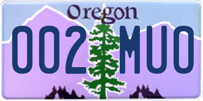 OR license plate 002MUO