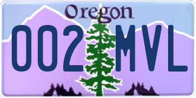 OR license plate 002MVL