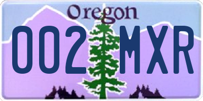 OR license plate 002MXR