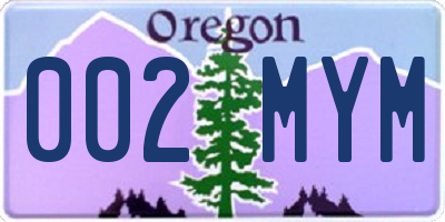 OR license plate 002MYM