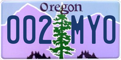 OR license plate 002MYO