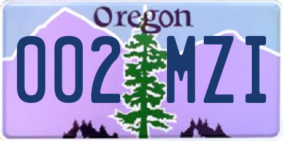 OR license plate 002MZI