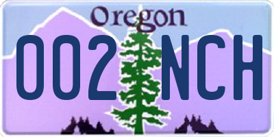 OR license plate 002NCH