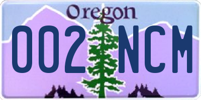 OR license plate 002NCM