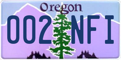 OR license plate 002NFI