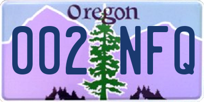 OR license plate 002NFQ