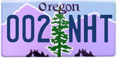 OR license plate 002NHT