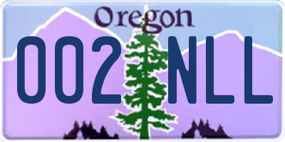 OR license plate 002NLL