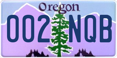 OR license plate 002NQB