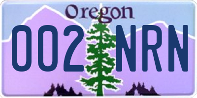 OR license plate 002NRN