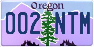 OR license plate 002NTM