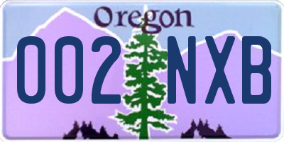 OR license plate 002NXB