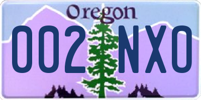 OR license plate 002NXO