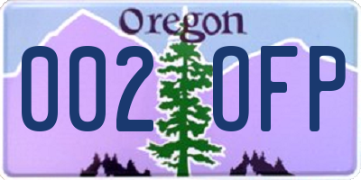 OR license plate 002OFP