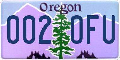 OR license plate 002OFU