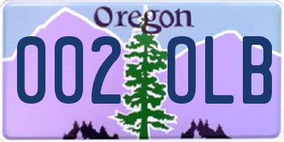 OR license plate 002OLB