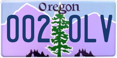 OR license plate 002OLV