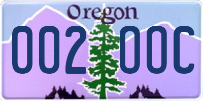 OR license plate 002OOC