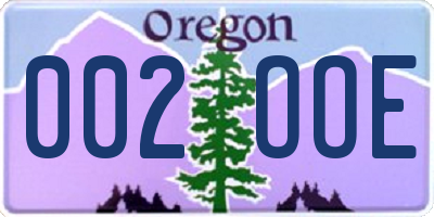 OR license plate 002OOE