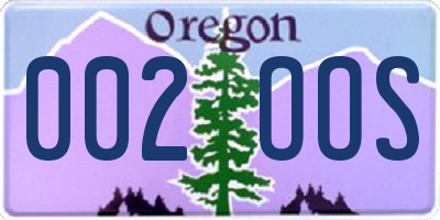 OR license plate 002OOS