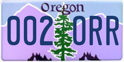 OR license plate 002ORR