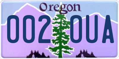 OR license plate 002OUA