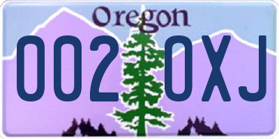 OR license plate 002OXJ