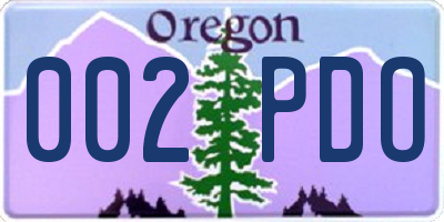 OR license plate 002PDO